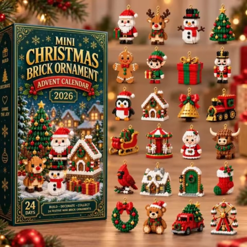 24-Day Christmas Brick Ornamen - Building Block Mini 评论和价格