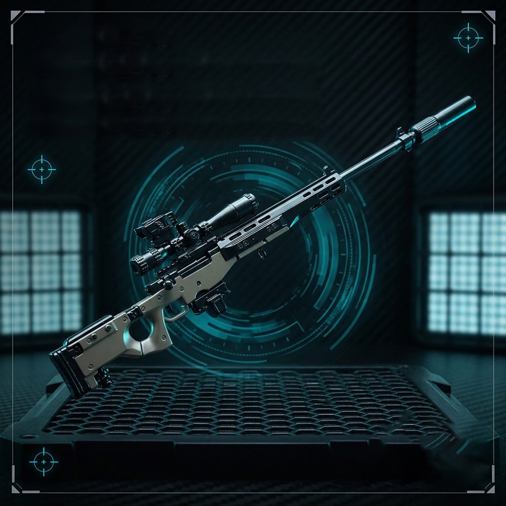 24cm Zinc Alloy AWM Sniper Rif - Action Figure Stand 评论和价格
